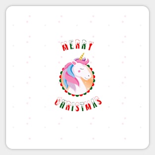 Snowy Christmas Unicorn Sticker